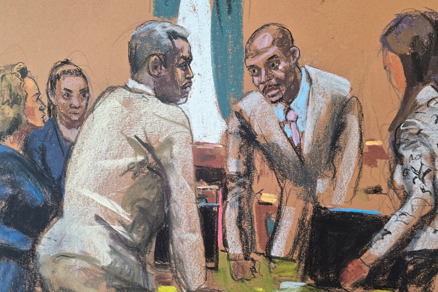 Courtroom sketch of Sean Combs trial