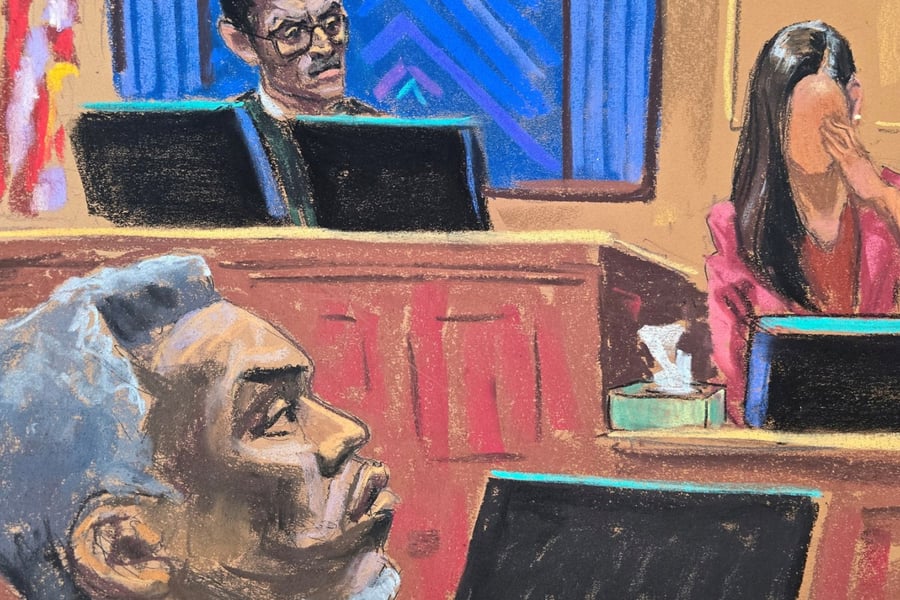 Courtroom sketch of Sean Combs trial