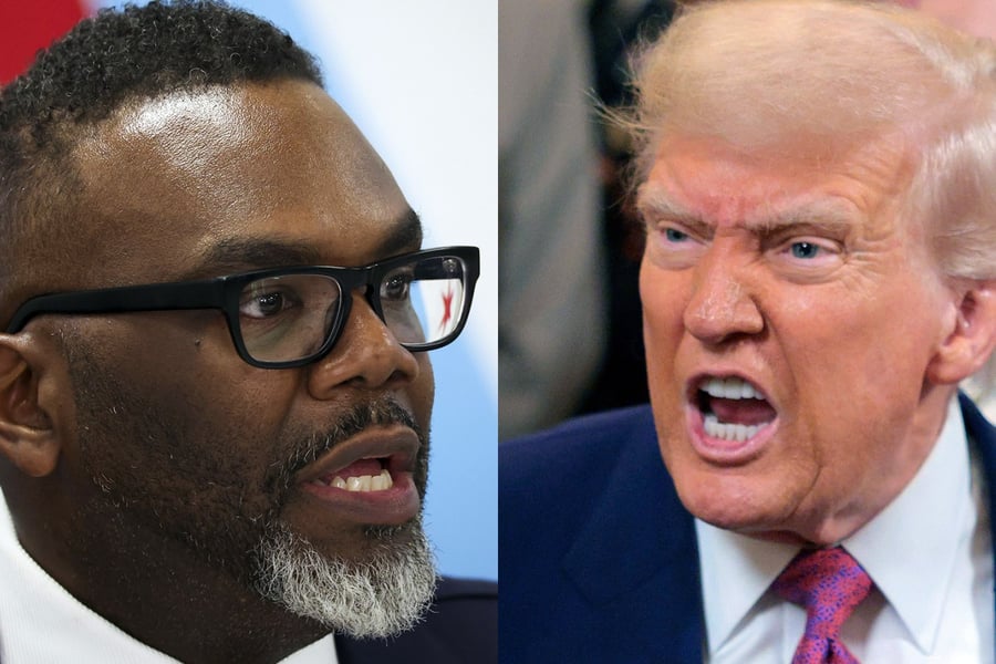 Brandon Johnson and Donald Trump