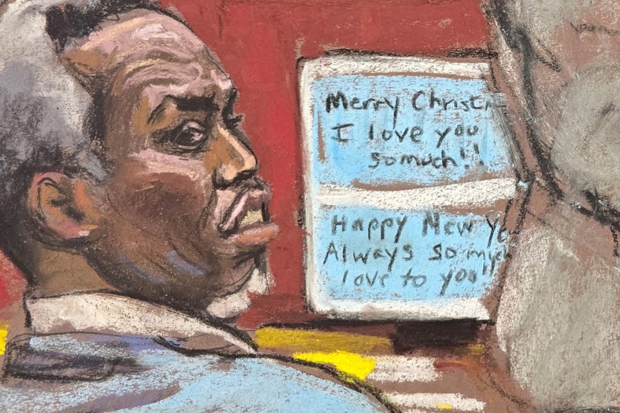 Courtroom sketch of Sean Combs trial
