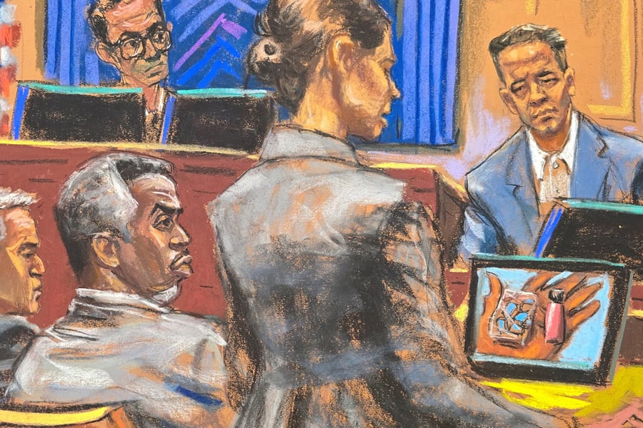 Courtroom sketch of Sean Combs trial
