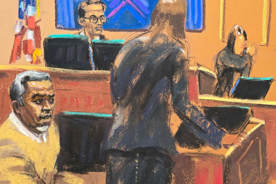 Courtroom sketch of Sean Combs trial