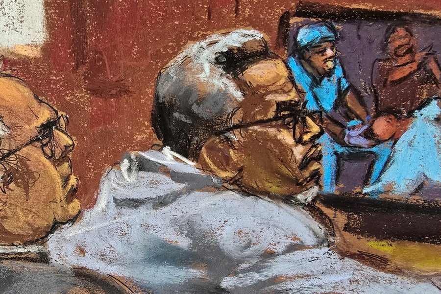 Courtroom sketch of Sean Combs trial