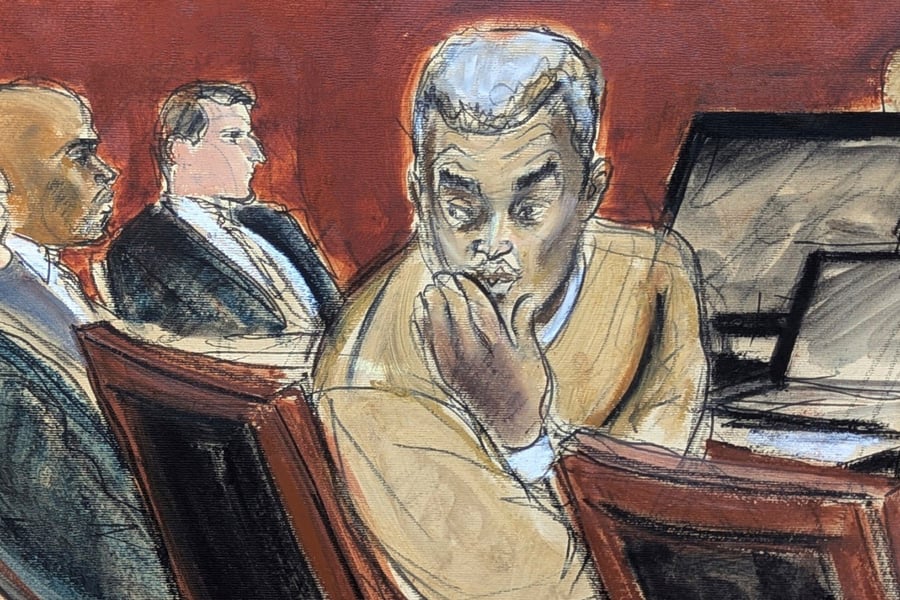 Courtroom sketch of Sean Combs trial