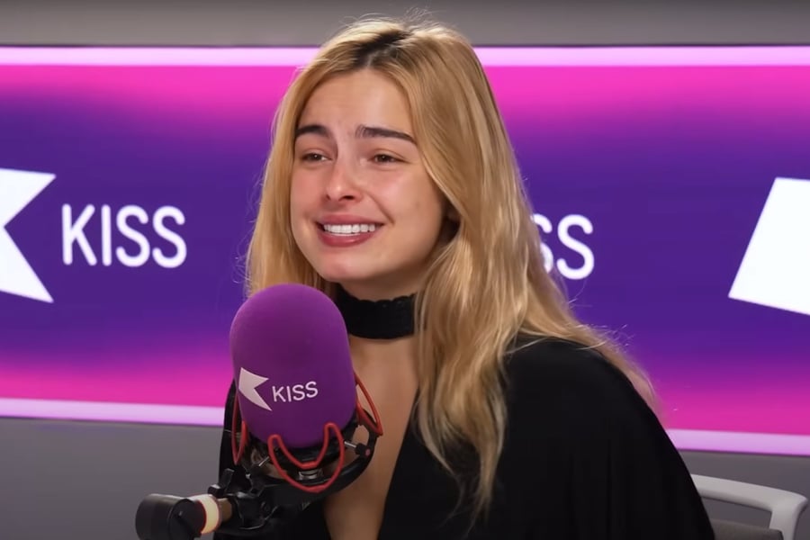 Addison Rae being interviewed by KISS