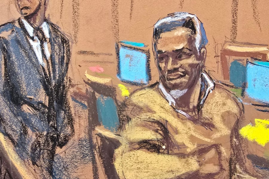 Courtroom sketch of Sean Combs trial