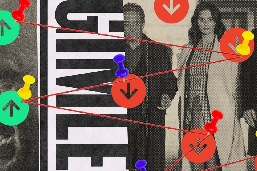 Photo illustration of true crime podcasts