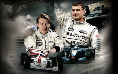 F1 legends Mika Häkkinen and David Coulthard