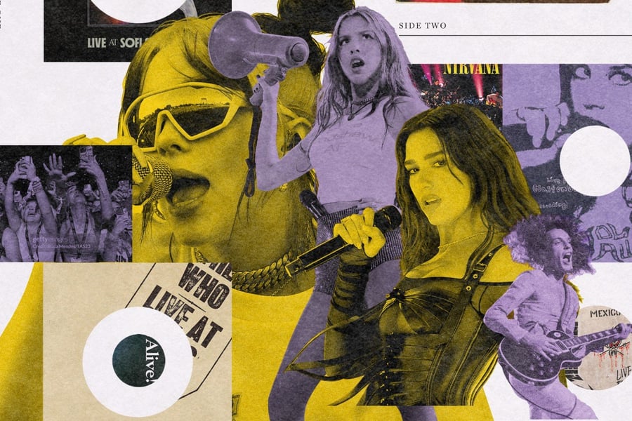 Photo illustration featuring Olivia Rodrigo and more acts