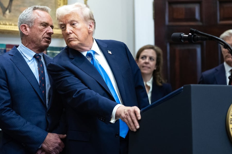 Robert F. Kennedy Jr. and President Donald Trump during a White House news conference