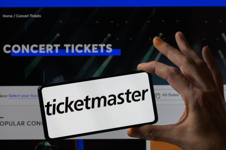 Ticketmaster logo on phone