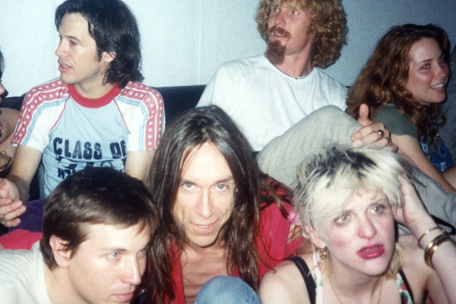 Evan Dando and Courtney Love with Iggy Pop backstage in New York