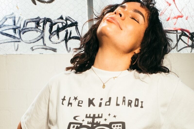 Aretha Brown sporting The Kid LAROI's merch