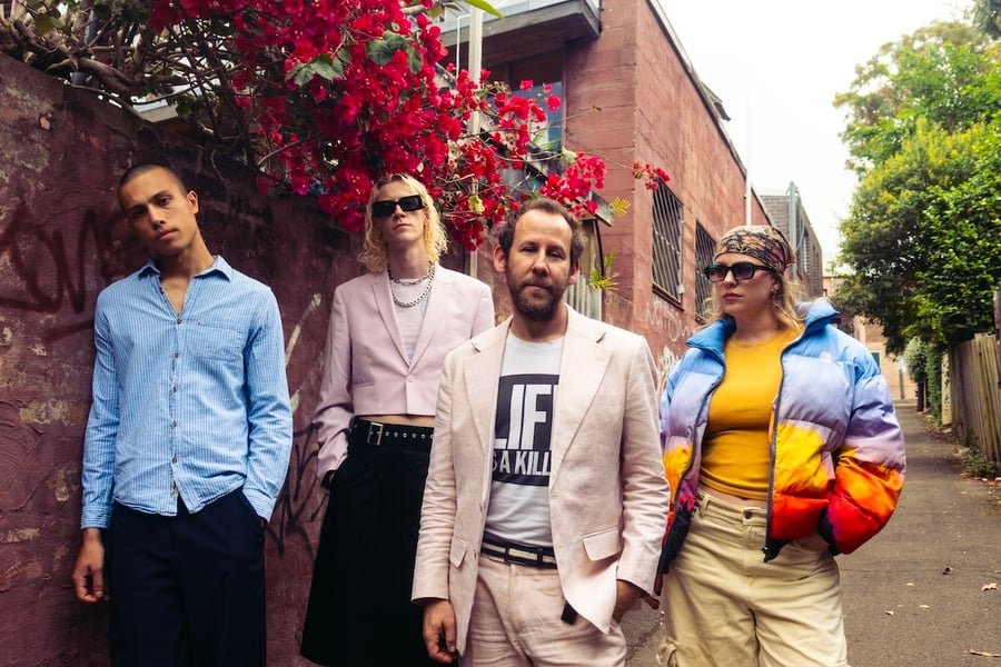 FVNERAL's Tay Blunt, Madeleine Powers and Ben Siva with Ben Lee