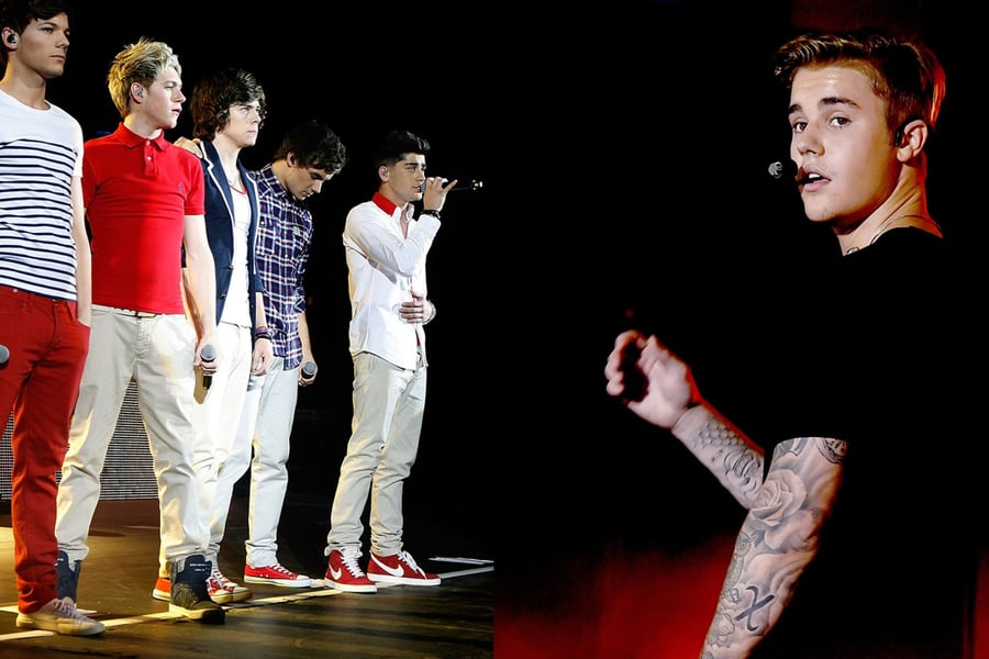 One Direction and Justin Bieber