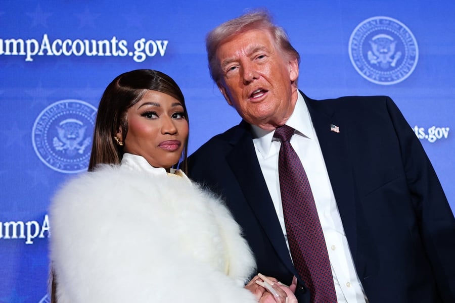 Nicki Minaj joins President Donald Trump on Jan. 28, 2026 in Washington, D.C.