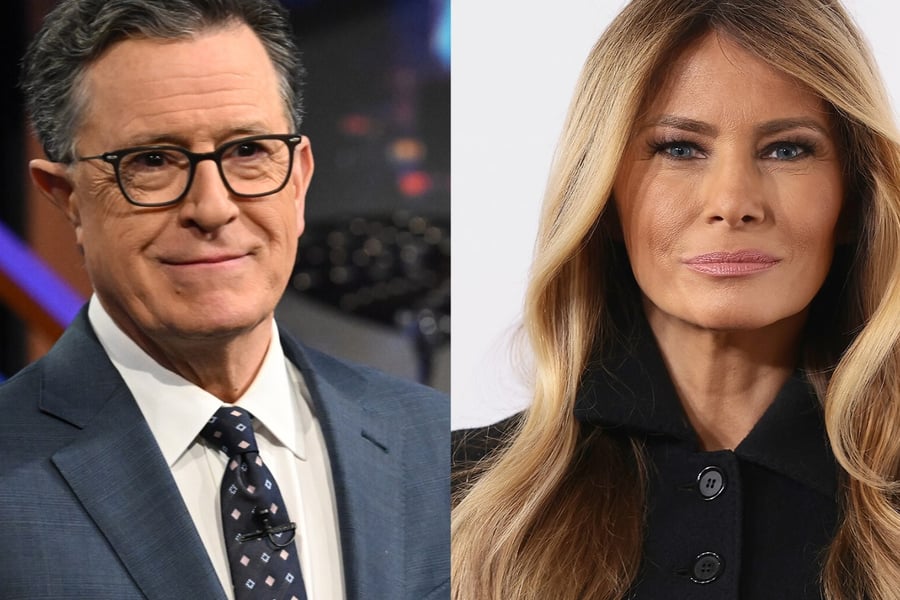 Stephen Colbert and Melania Trump