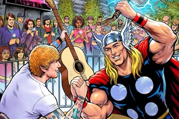 Ed Sheeran mural at Marvel Stadium