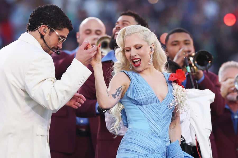 Bad Bunny and Lady Gaga at Super Bowl