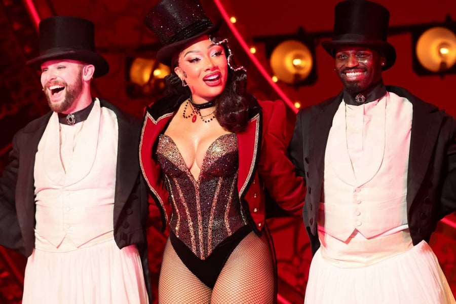 NEW YORK, NEW YORK - MARCH 24: Megan Thee Stallion makes her Broadway debut in Moulin Rouge! The Musical at Al Hirschfeld Theatre on March 24, 2026 in New York City. (Photo by Theo Wargo/Getty Images for Hot Girl Productions)