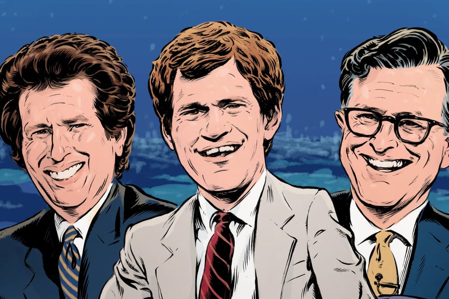 Talk show hosts photo illustration