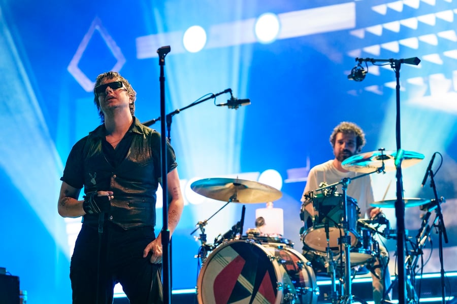 MANCHESTER, TENNESSEE - JUNE 12: (L-R) Julian Casablancas and Fabrizio Moretti of The Strokes perform during 2026 Bonnaroo Music And Arts Festival on June 12, 2026 in Manchester, Tennessee. (Photo by Erika Goldring/Getty Images)